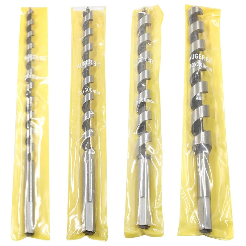 Hitefu 1/2" × 12" مثقاب سفينة مع عمود سداسي 3/8" للأخشاب الصلبة/الناعمة، البلاستيك، الجدران الجافة وجذوع الأشجار (12x300mm) - Image 2